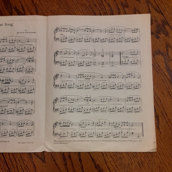 Venetian Boat Song Vintage Sheet Music - Picture 3 of 7